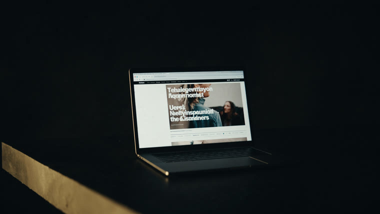 Editorial website on a laptop