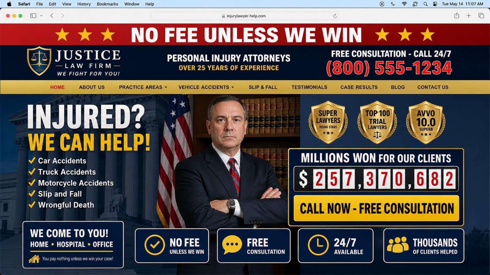 Law firm website before